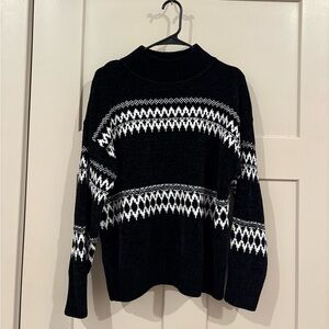 Christian Siriano Black and White Turtleneck Sweater